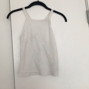 all saints cropped white tank top